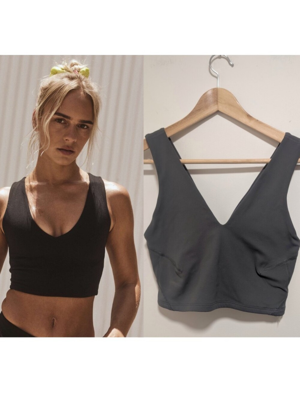 FP Movement | Never Better V-Neck Crop Tank In Charcoal Grey